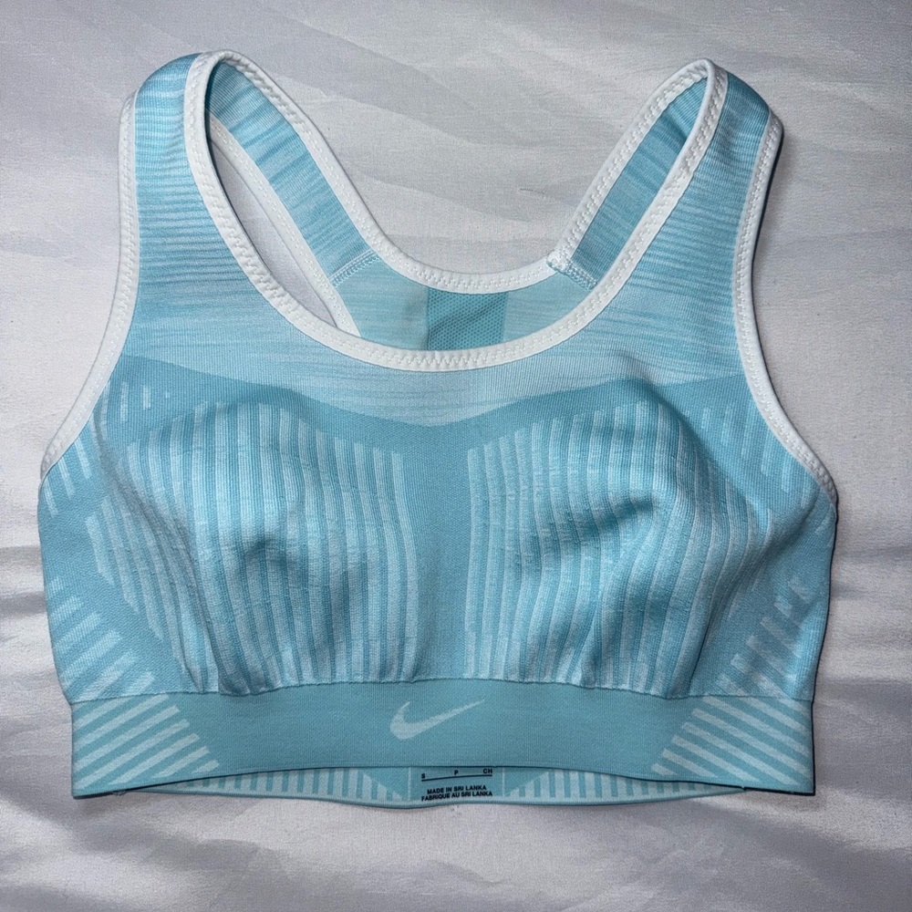 Nike Women's Light Blue Fly knit sports Bra